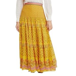 Anthropologie Tanvi Kedia Beaded Patterned Maxi Skirt